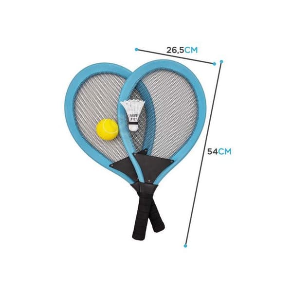 Tennis- och badmintonracketset WOOPIE för barn + fjäderboll