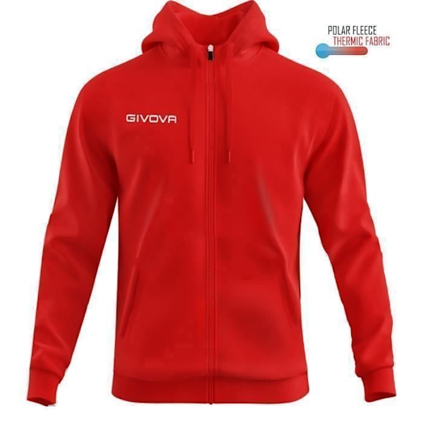 Givova 500 fleecetröja med dragkedja - röd - M Röd XXXXL