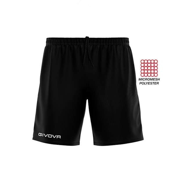 Givova barnshorts - Svarta - 4XS - 100% polyester mesh - Gummi logotyp Svart XXXX