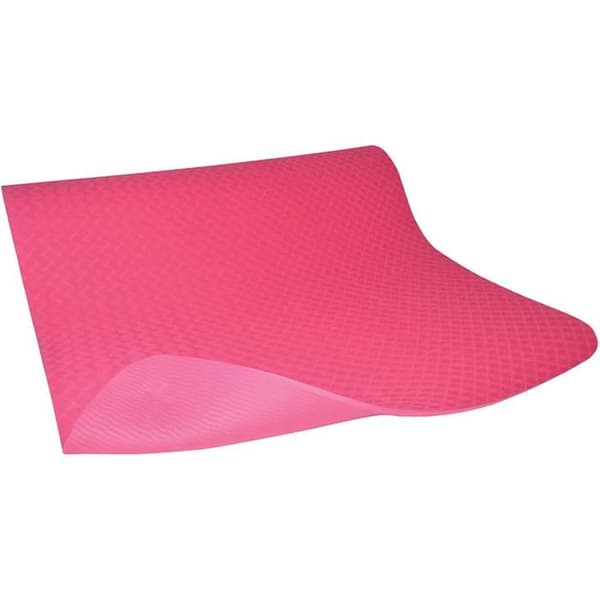 Loopformad träningsmatta, yogamatta, tjocklek 0,6 cm, rosa