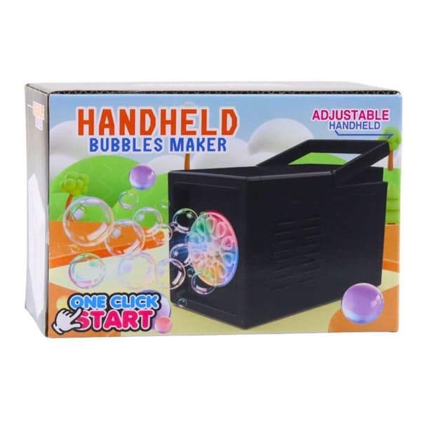 Automatisk bubbelmaskin vit - LEAN - 10 bubbelhål - Drivs av 4 AA-batterier - Plast - START-knapp Vit