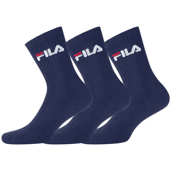Fila strumpor herr, medelstora strumpor för män, multisport (paket med 3) - Marinblå