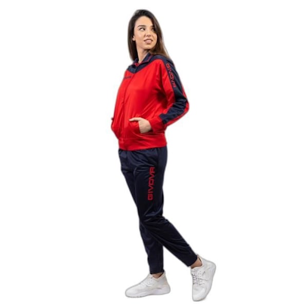 Givova Roma träningsoverall för kvinnor - Röd/marinblå - 3XL - Fotboll - Multisport - Långa ärmar Röd/marinblå XXXXL
