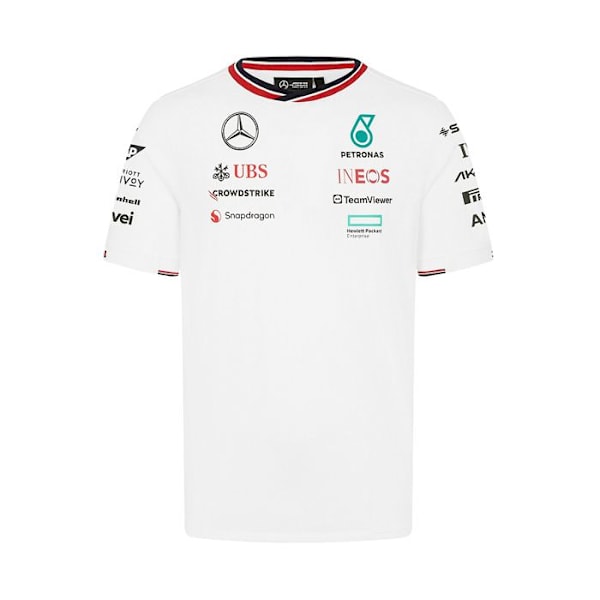 Mercedes AMG Petronas Team officiella Formel 1 förar T-shirt för män Vit Vit XXL