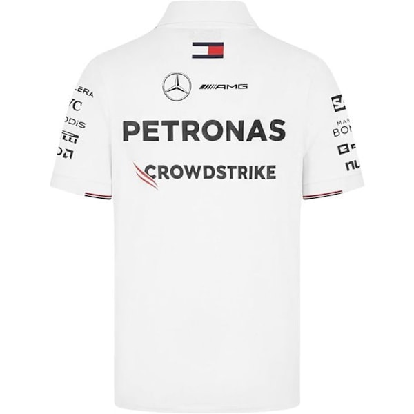 Mercedes AMG Petronas officiella Formel 1 Team Pikétröja för män Vit Vit XS