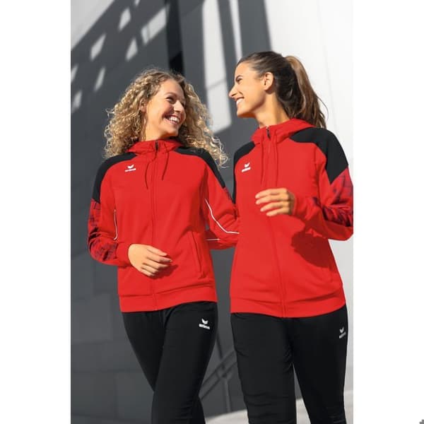 Sweatjacka med huva dam Erima Evo Star röd svart 34