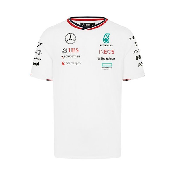 Mercedes AMG Petronas Team officiella Formel 1 förar T-shirt för män Vit Vit S