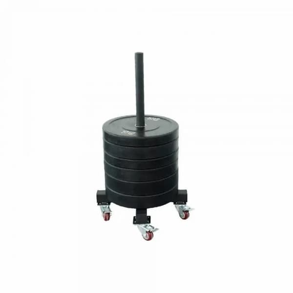 Softee Wheel Trolley - Vertikalt stöd för olympiska skivor (50mm) - Svart Svart