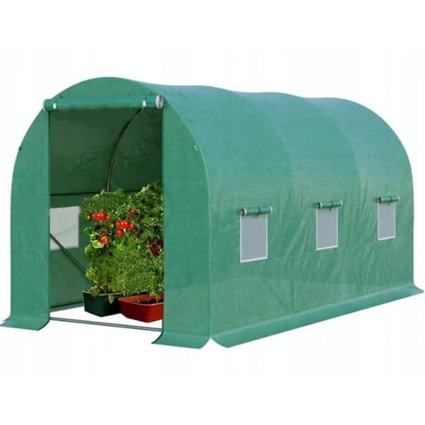 Serre tunnel grön - LEAN - 2 x 3 m - 6 m2 - Multilager PE-film - Vikt 140 g/m2 - UV4-skydd Grön
