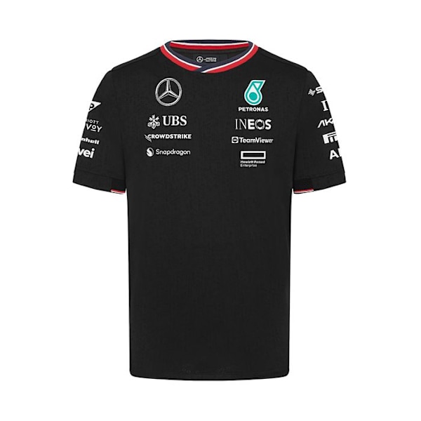 Mercedes AMG Petronas Team officiella Formel 1 förar T-shirt för män Svart Svart XXL