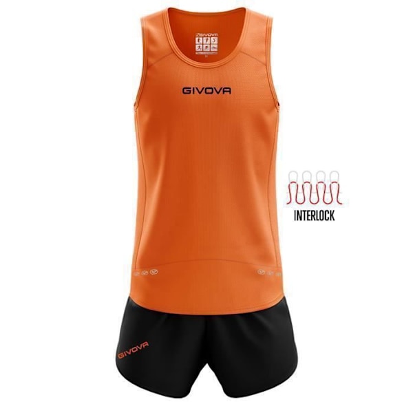 Givova New York löparlinne och shorts set - fluo orange/svart - XL Neon orange/svart jag