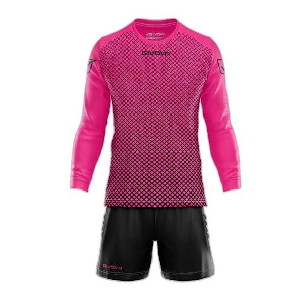 Givova Manchester långärmad tröja och shorts målvaktsset - fuxia/svart - 2XL Fuxia/svart XL