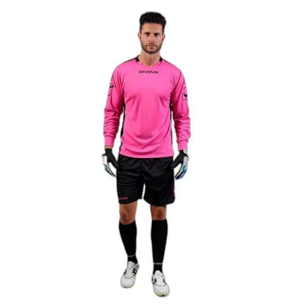 Givova Hyguana långärmad tröja och shorts målvaktsset för barn - fuxia/svart - 2XS Fuxia/svart XXS