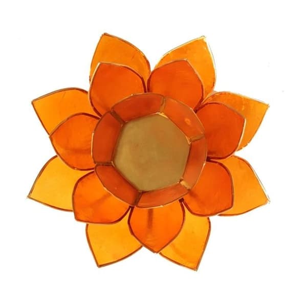 Lotusblomma Orange och Guld Ljusställ 2:a chakra Orange, Or