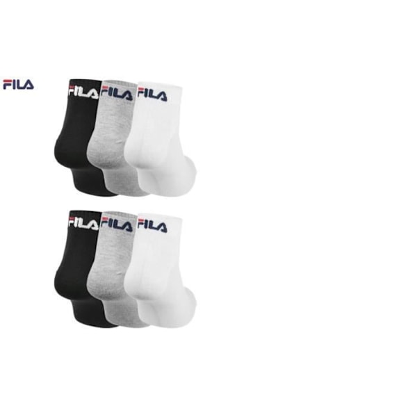 Fila Pack om 6 PAR Quarter Socks 39/42 Svart/Vit/Grå 39/42