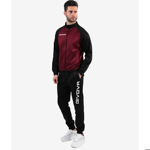 Givova Cuba träningsoverall i fleece granat/ svart XXL