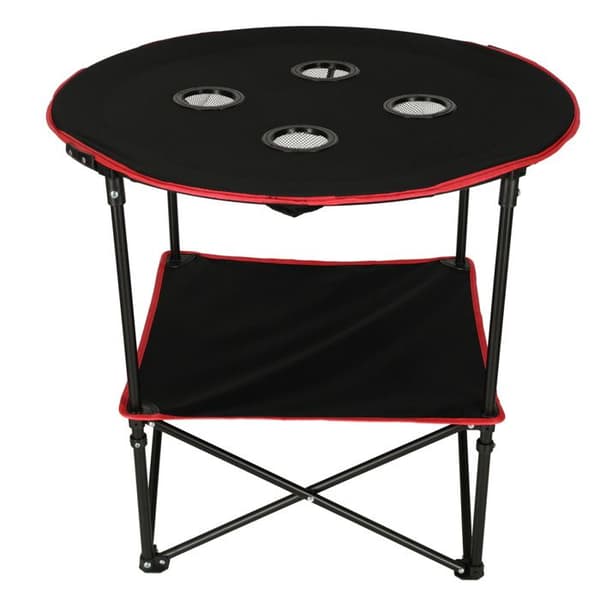 Fällbart campingbord med fodral, svart