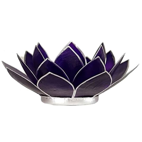 Lotusblomma Lila och Silver 7:e Chakra Ljusställ Lila, silver