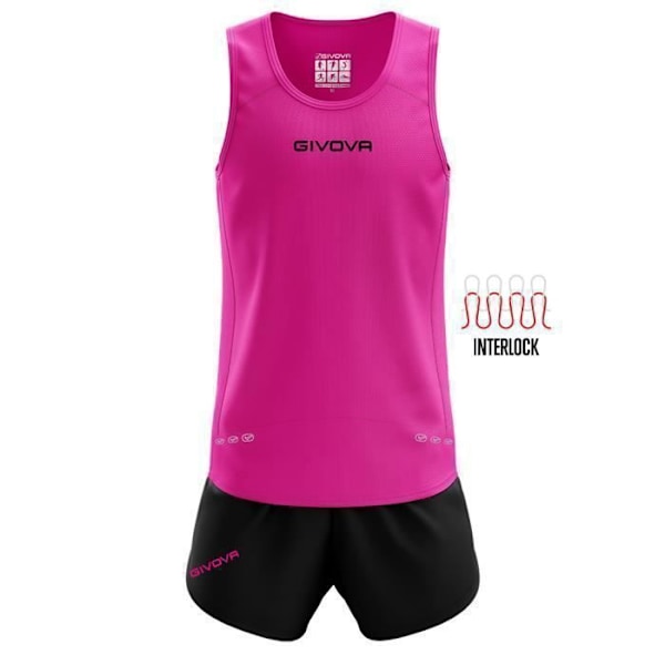 Givova New York löparlinne och shorts set - Fuxia/Svart - Storlek L Fuxia/svart jag