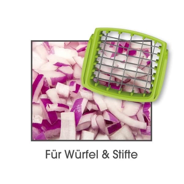 VitalMaxx grönsaksklippare, Multi-Cutter, "Chop Genie", 7 delar, vit/grön lime