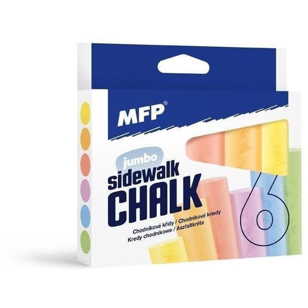 Pasteller - konstkrita Mfp papper Oval trottoarkrita MFP 6 färger