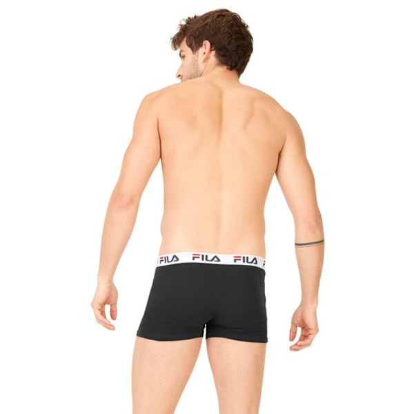 Fila boxershorts i bomull för män, herrbyxor, bekväma, allergivänliga och stretchiga, (2-pack) - svart Svart M