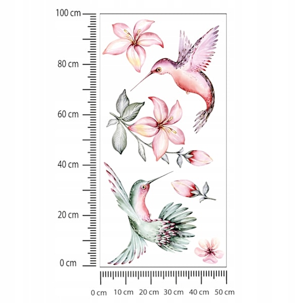 Pastel Hummingbirds wallstickers 50x100cm