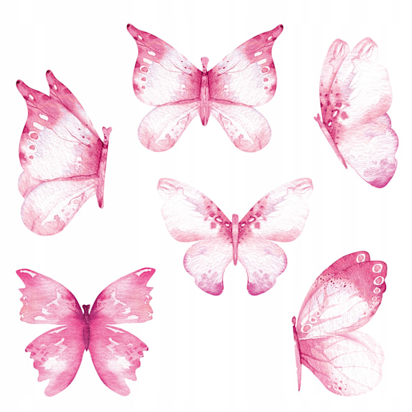 Seinätarrat lapsille Pink Butterflies 100x200cm