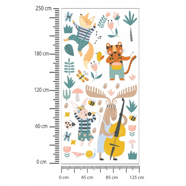 Wallstickers til børn Musical Picnic in the Forest 75x150cm