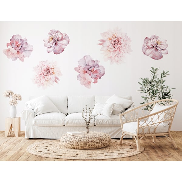 Pink Flowers wallstickers 125x250cm