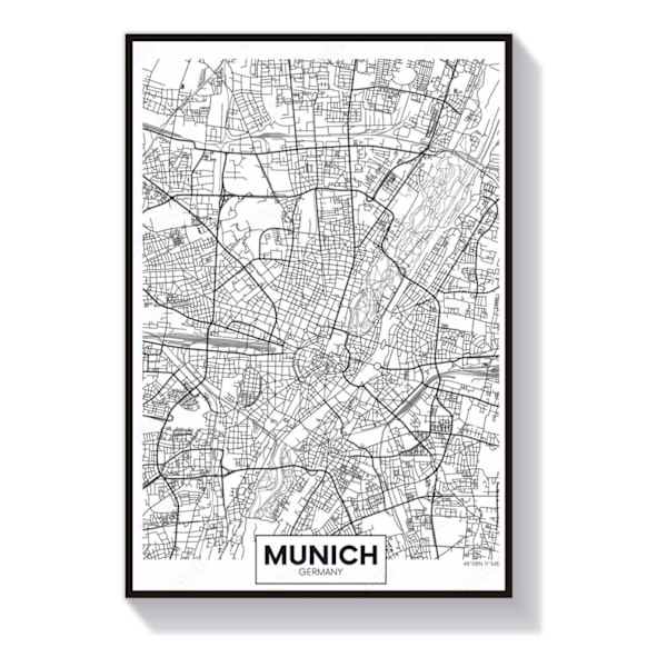 München Karta Poster 50x70cm 50 cm