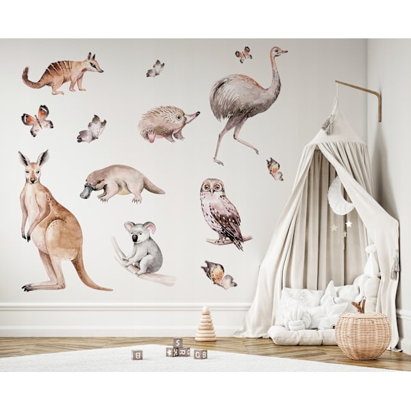 Wallstickers til børn Kænguru, Koala, Struds 100x200cm