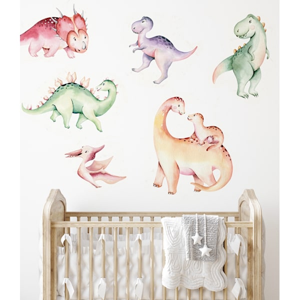 Wallstickers til børn Farverige dinosaurer 50x100cm