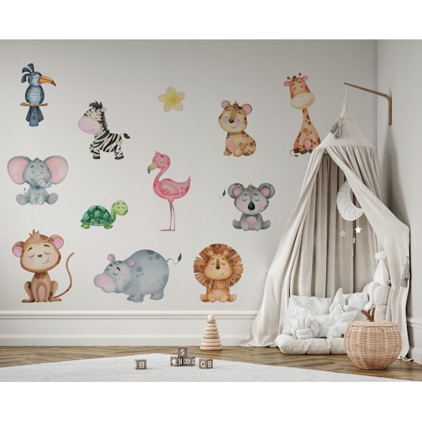 Wallstickers til børn Sweet Safari 50x100cm