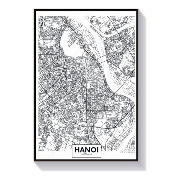 Hanoi Karta Poster 50x70cm 50 cm