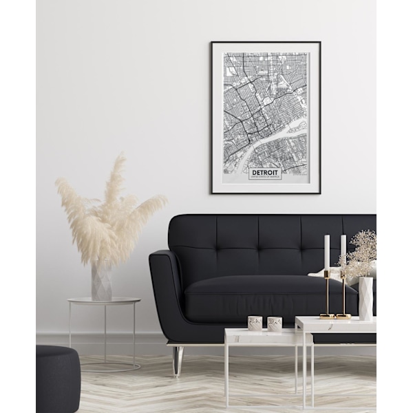 Plakat Kort Detroit 50 cm