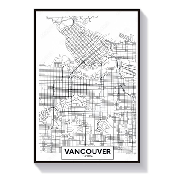 Plakat Kort Vancouver 50 cm