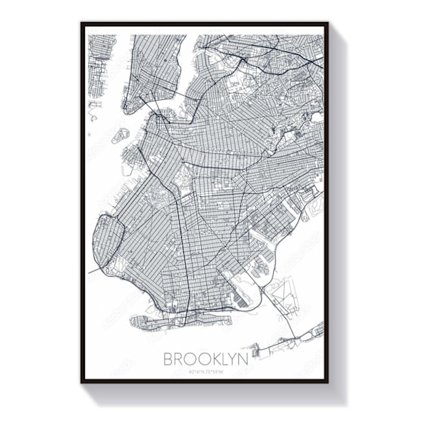 Plakat Kort Brooklyn 50 cm