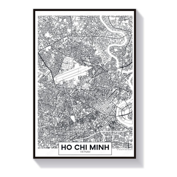 Ho Chi Minh Karta Poster 50x70cm 50 cm