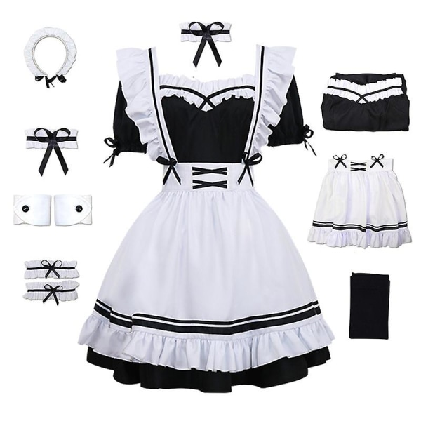 Sweetheart Maid Costume Lolita Cute Maid Costume Cosplay Stage Performance Costume style 1 S