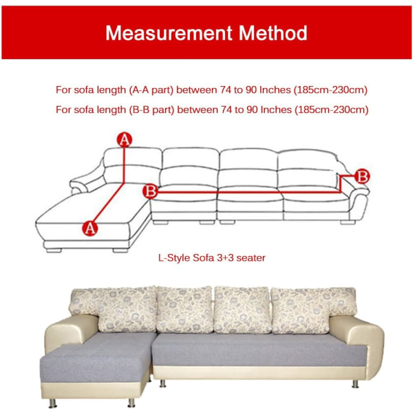 Sektionssofabetræk L-form sofabetræk 2 stk elastisk elastisk L-type chaiselong sofa sofamøbelbeskytter til stue kæledyr børn (sort hvid