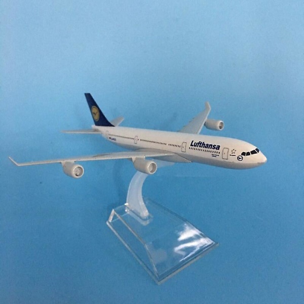 JASON TUTU 16cm Lufthansa Airbus A340 Planmodell Flygplansmodell Airbus Flygplansmodell 1:400 Diecast Metal Flygplan Plane Toy Lufthansa Airbus 340