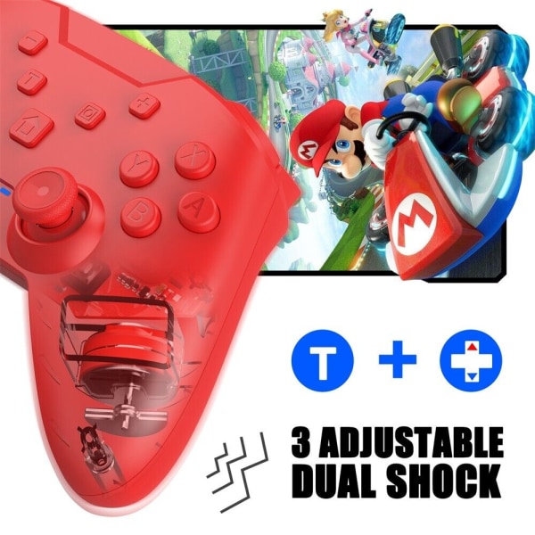 Trådløs Gamepad Joystick Game Controller til NS Nintendo Switch Pro-konsol, rød