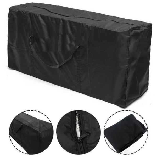 1 pack 210D Oxford tyg Förvaringspåse för utomhusmöbler Regn- och cover 122 x 39 x 55 cm/48*15,4*21,7" Svart