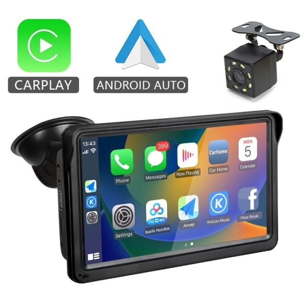 CarPlay Android Auto Autoradio Multimediavideosoitin 7 tuuman kannettava kosketusnäyttö kaukosäätimellä radio and camera