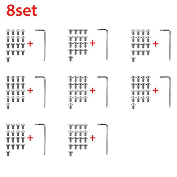 Bunn Batterideksel Skruer Scooter Elektrisk For Xiaomi M365 Tilbehør Rustfritt stål Metallskrue Med installasjonsnøkkel 8 set
