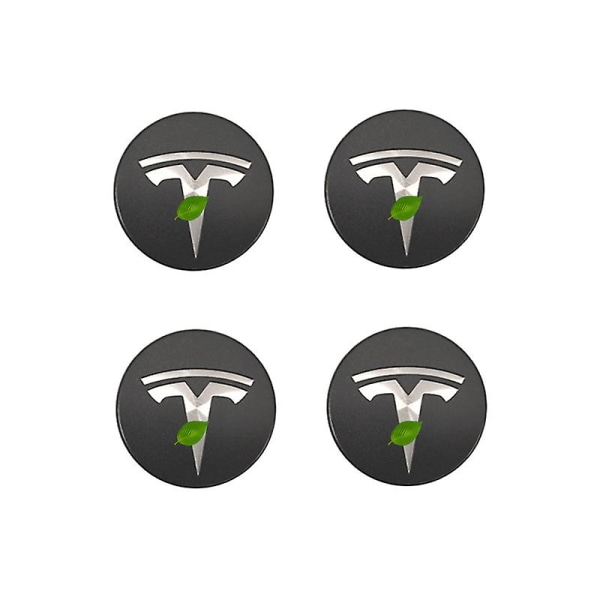 4st Hjul Center Caps För Tesla Model 3 SX Cover Snap Fit Installation Bil Modifiering Tillbehör Multi Color 2017 2022 Black logo Black