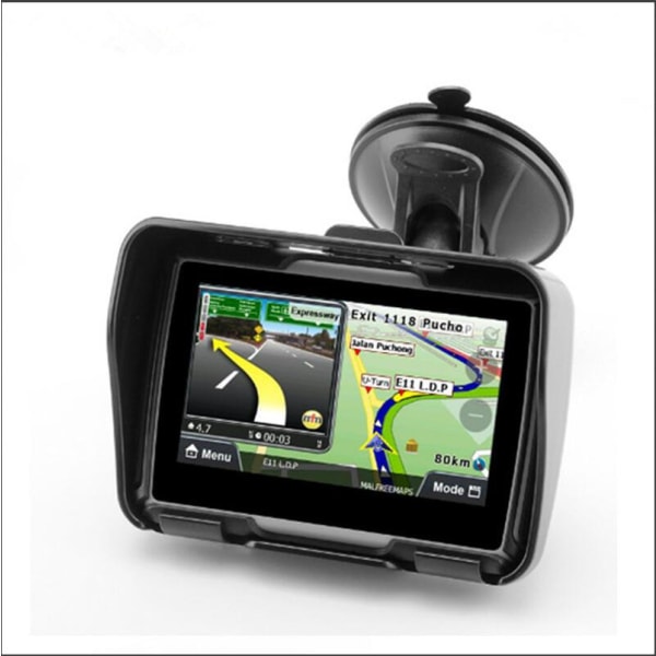 EKIY 4,3 tum GPS Motorcykel Navigator Motor Car Navigation IPX7 Utomhus vattentät pekskärm Bluetooth Inbyggd 8GB Gratis karta Black