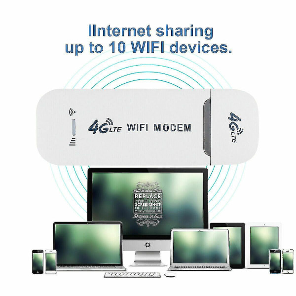 Nyt 2023 ulåst 4g Lte Wifi trådløst usb dongle mobilt bredbånd 150mbps modem simkort White