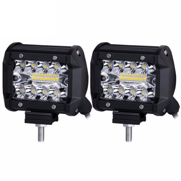 2-delt LED-billampe, type med tre øjne, 20 LED ekstern hjælpevedligeholdelse, 4-tommer 60W arbejdslampe, monteret spotlight til terrængående køretøjer